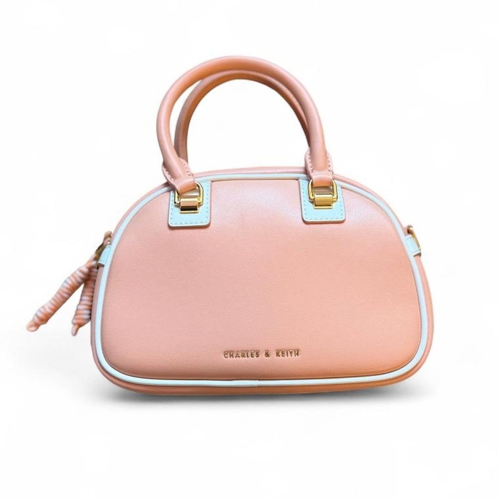 NWT Charles & Keith pink leather mini handbag